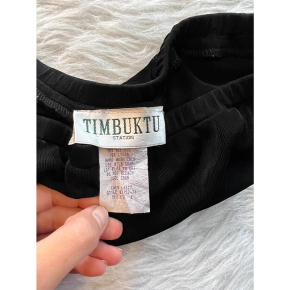 Timbuktu Black acetate skirt midi length size 1 - Picture 3 of 5